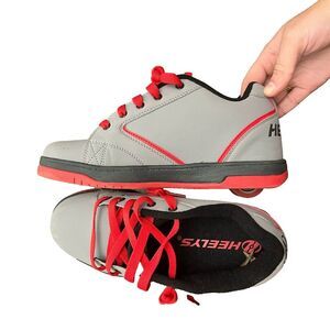 Heelys Propel 2.0 Youth Kids Gray Red Size 7 Skater Lace Up Low Top Casual Shoes